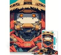 Rompecabezas de 1000 Piezas Robot con Sombrero de Paja,Corte preciso,Juguete Inteligente para el Cerebro,Juego Relajante,decoración navideña (50x75cm)