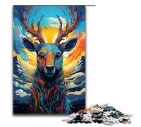 Rompecabezas de 1000 Piezas Robot Deer de Splatters Lots of Thick Coloured Clouds para Adultos Ideal para Adolescentes de 14 años en adelante 75 x 50 cm