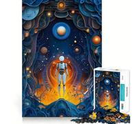 Rompecabezas de 1000 Piezas Robot explorando un Mundo Surrealista para Adolescentes Juguete para desarrollar la Mente y la Habilidad Divertido y Relajante Corte preciso Regalo Ideal (38x26cm)