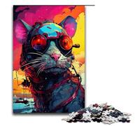 Rompecabezas de 1000 Piezas Robot Rat de Splatters Nubes de Colores y Gran cantidad de Gruesas Rompecabezas de Madera para Adultos Juego Educativo de 75 x 50 cm
