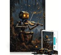 Rompecabezas de 1000 Piezas Robot Violinista para Adultos Ideal para estimular la Memoria, la relajación Mental y el Corte Suave Regalo de cumpleaños (50x75cm)