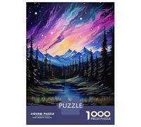 Rompecabezas De 1000 Piezas Rocky Mountain Aurora Rompecabezas para Adultos Juego Práctico Una Obra De Arte Cumpleaños Y Navidad 52x38cm/1000pcs