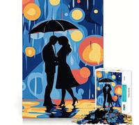 Rompecabezas de 1000 Piezas Romance en una Noche lluviosa para Adolescentes Juguete para ejercitar la Mente Diseño Relajante Regalo Ideal para armar (38x52cm)