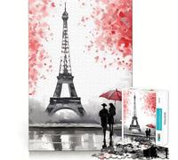 Rompecabezas de 1000 Piezas Romance Parisino para Adultos Desarrolla la Mente y te Mantiene entretenido Bordes precisos (38x26cm)