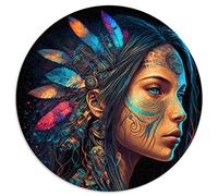 Rompecabezas de 1000 Piezas Rompecabezas Redondo de Princesa nativa Americana, para Adultos y niños Rompecabezas de cartón Juego desafiante (tamaño 67.5x67.5cm)
