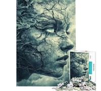 Rompecabezas de 1000 Piezas Rostro Femenino Entre Nubes de tormenta Ideal para Adolescentes familias Actividades Divertidas en casa y Juguetes educativos 38x52cm