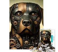 Rompecabezas de 1000 Piezas Rottweiler Steampunk Art Ayuda a ejercitar el Cerebro Decoración del hogar Juego Familiar para Mayores de 14 años Juego de Rompecabezas ofrecido (38x52cm)