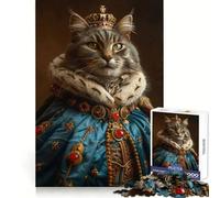 Rompecabezas de 1000 Piezas Royal Cat para Adultos: ejercita la Memoria, entretenido y de diseño Colección de Arte para armar (50x75cm)