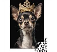 Rompecabezas De 1000 Piezas - Royal Chihuahua Crown Rompecabezas para Adultos Juguetes De Bricolaje Oferta De Decoración Perfecta como Regalos para Toda La Familia 70x50cm/1000pcs