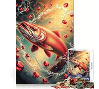Rompecabezas de 1000 Piezas Ruby Salmon Stonimal para Adolescentes, Juego Inteligente para Jugar en Grupo, Imagen para armar, decoración de Pared (50x75cm)