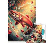 Rompecabezas de 1000 Piezas Ruby Salmon Stonimal para Adolescentes, Juego Inteligente para Jugar en Grupo, Imagen para armar, decoración de Pared (50x75cm)
