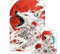 Rompecabezas de 1000 Piezas Rugido del Lobo Rojo para Adolescentes Difícil Cada Pieza es única Juguetes educativos Juegos 38x52cm