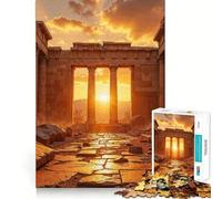 Rompecabezas de 1000 Piezas Ruinas Antiguas al Atardecer,Ideal para estimular la concentración Tecnología Avanzada de Corte láser Juego Mental Llevar de Viaje Regalo Ideal (38x52cm)