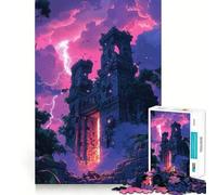 Rompecabezas de 1000 Piezas Ruinas Antiguas al Atardecer para Adultos Juguete para Resolver Problemas Juego de Corte de Calidad Profesional Actividad Relajante para Grupos en Interiores (38x52cm)