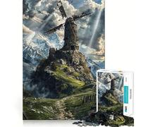 Rompecabezas de 1000 Piezas Ruinas azotadas por el Viento,Juego de ingenio de Alta precisión,Troquelado,pasatiempo Fascinante para Momentos de Ocio (50x75cm)