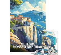 Rompecabezas de 1000 Piezas Ruta de los Monasterios de Meteora Grecia Ilustración Que desafía la Inteligencia Cerebral Juguetes adictivos Juegos Familiares para Parejas Obra de Arte
