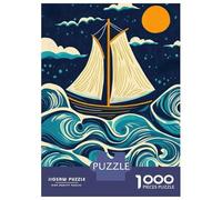 Rompecabezas De 1000 Piezas Sailboat on The Waves Rompecabezas para Adultos Juego Práctico Vacaciones En Casa Matar El Tiempo Cumpleaños 38x26cm/1000pcs