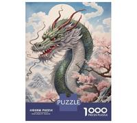 Rompecabezas De 1000 Piezas Sakura Dragon Chinese Rompecabezas para Adultos Juego De Ingenio Corte De Precisión Cumpleaños Y Navidad 52x38cm/1000pcs