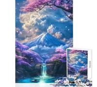 Rompecabezas de 1000 Piezas Sakura Falls of Fuji Juguetes antiestrés Regalos de Amigo Secreto Juego Educativo Lista de Deseos con Papá Noel tamaño 38x26cm