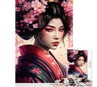 Rompecabezas de 1000 Piezas: Sakura Geisha Juguete Educativo Regalo de cumpleaños Juego práctico con póster a Juego y Hoja de Trivia (tamaño 38x26cm)