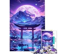 Rompecabezas de 1000 Piezas Sakura Moonlit Lake desafío Educativo de Aprendizaje Juguetes educativos para armar para Mayores de 14 años Juego de Rompecabezas (38x52cm)