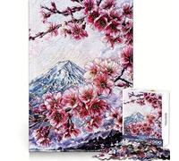 Rompecabezas de 1000 Piezas Sakura Spring en el Monte Fuji para Adolescentes Juego Inteligente para Grupos Imagen para armar Decoración de Pared (38x26cm)