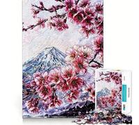 Rompecabezas de 1000 Piezas Sakura Spring en el Monte Fuji para Adolescentes Juego Inteligente para Grupos Imagen para armar Decoración de Pared (38x26cm)