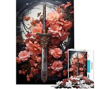 Rompecabezas de 1000 Piezas Sakura Sword Japan Ayuda a ejercitar el Cerebro Decoración para el hogar Juego Familiar para Mayores de 14 años Juego de Rompecabezas Incluido (38x52cm)