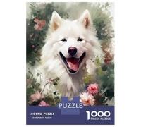 Rompecabezas De 1000 Piezas Samoyed Dog Watercolor Rompecabezas para Adultos Juego Práctico para Aliviar El Estrés Cumpleaños Y Navidad 38x26cm/1000pcs