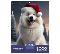 Rompecabezas De 1000 Piezas Samoyed Dogs Santa Rompecabezas para Adultos Juego Familiar Mejora La Memoria Oferta como Regalo para Toda La Familia 52x38cm/1000pcs