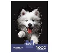 Rompecabezas De 1000 Piezas Samoyed Rompecabezas para Adultos Juego Práctico Vacaciones En Casa Matar El Tiempo Cumpleaños 38x26cm/1000pcs