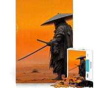 Rompecabezas de 1000 Piezas Samurái al Atardecer en el Desierto para Adultos Ideal para Mejorar la Memoria y aliviar la ansiedad Regalo artístico para armar (50x75cm)