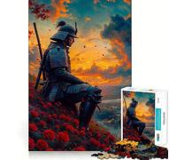 Rompecabezas de 1000 Piezas Samurái al Atardecer para Adolescentes Juguete Mental para aliviar el estrés Corte Premium (38x52cm)