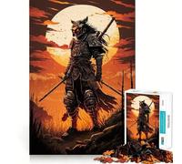 Rompecabezas de 1000 Piezas Samurái al Atardecer para Adolescentes Juguete Mental para aliviar el estrés Corte Premium (50x75cm)