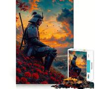 Rompecabezas de 1000 Piezas Samurái al Atardecer para Adolescentes Juguete para Pensar y Relajarse Regalo Ideal para Festivales (50x75cm)