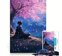 Rompecabezas de 1000 Piezas Samurái bajo cerezos en Flor para Adultos y Adolescentes Juguete para Pensar y reflexionar Alivia el estrés Regalo navideño de diseño Elegante (38x26cm)