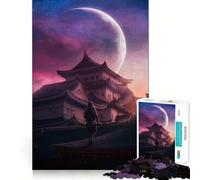 Rompecabezas de 1000 Piezas Samurái bajo la Luna Creciente para Adultos y Adolescentes Juguete para Pensar y reflexionar Alivia el estrés Regalo navideño de diseño nítido (38x52cm)