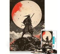 Rompecabezas de 1000 Piezas Samurái bajo la Luna de Sangre para Adolescentes, Juguete para ejercitar la Mente, Juego Relajante, Corte Premium, (50x75cm)