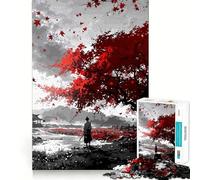 Rompecabezas de 1000 Piezas Samurái bajo un Arce para Adultos Juguete Inteligente para el hogar Disfruta de un diseño Elegante y Original Artículo de Santa Claus (38x26cm)