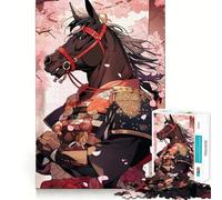 Rompecabezas de 1000 Piezas Samurái Caballo Flor de Cerezo para Adultos Ideal para ejercitar la Memoria y Disfrutar del Tiempo Libre Diseño para armar Colección de Arte (38x52cm)