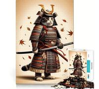 Rompecabezas de 1000 Piezas Samurai Cat Standoff para Adultos y Adolescentes Juguete Intelectual para el hogar Disfrute de un Corte de Calidad Regalo clásico (50x75cm)