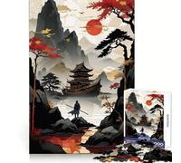 Rompecabezas de 1000 Piezas Samurái Junto al Lago para Adolescentes Juguete para estimular la lógica Diversión en Interiores Borde Premium Regalo Memorable (38x26cm)