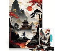 Rompecabezas de 1000 Piezas Samurái Junto al Lago para Adolescentes Juguete para estimular la lógica Diversión en Interiores Borde Premium Regalo Memorable (38x26cm)