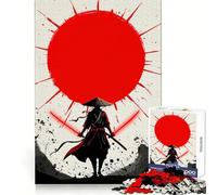 Rompecabezas de 1000 Piezas Samurai Red Sun Swords para Adolescentes, Juguete de lógica Fuerte para Toda la Familia, Borde Transparente, cálida Sorpresa (38x52cm)