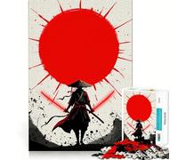 Rompecabezas de 1000 Piezas Samurai Red Sun Swords para Adolescentes, Juguete de lógica Fuerte para Toda la Familia, Borde Transparente, cálida Sorpresa (38x52cm)