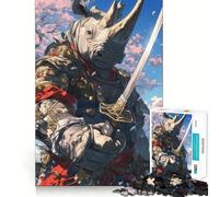 Rompecabezas de 1000 Piezas Samurai Rhino para Adultos: Mejora la Memoria, diversión Relajante, Bordes Afilados, Regalo navideño (38x52cm)