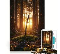 Rompecabezas de 1000 Piezas Samurai Sword Sunset para Adolescentes Juguete para Pensar y Relajarse Regalo Ideal para Festivales (50x75cm)