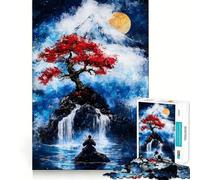 Rompecabezas de 1000 Piezas Samurái y Montaña para Adolescentes Juguete Intelectual para Relajarse mentalmente Corte de Calidad Regalo Ideal para Las Fiestas (38x52cm)
