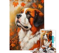 Rompecabezas de 1000 Piezas San Bernardo de otoño Juego práctico Que desafía la Inteligencia Cerebral Juguetes adictivos Regalos para Hombres y Mujeres Alivia el estrés (tamaño 75x50cm)