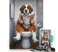 Rompecabezas de 1000 Piezas San Bernardo en el baño para Adolescentes Juguete de lógica Resistente Diversión y Ocio Bordes Transparentes Artículo de colección 38x52cm